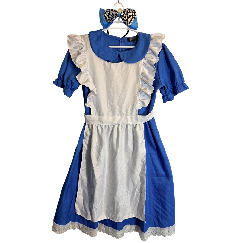 Spadehill Alice in Wonderland Costume Dress Apron Headband Blue‎ Plus Size 2XL
